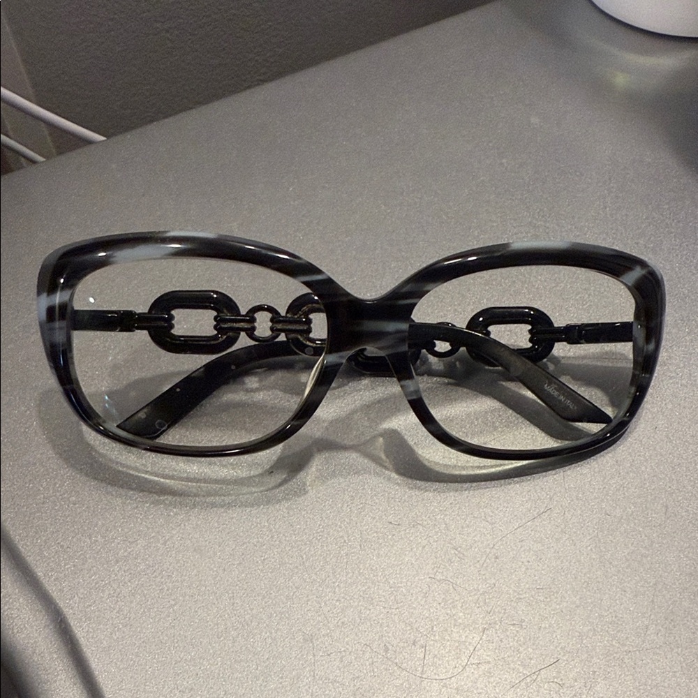 Missoni Women's Frame Glasses with Black and Gray Stripes Like New